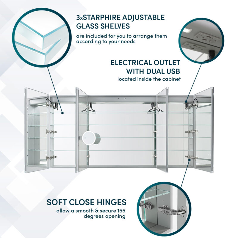 Signature Royale 72x36 LED Lighted Medicine Cabinet