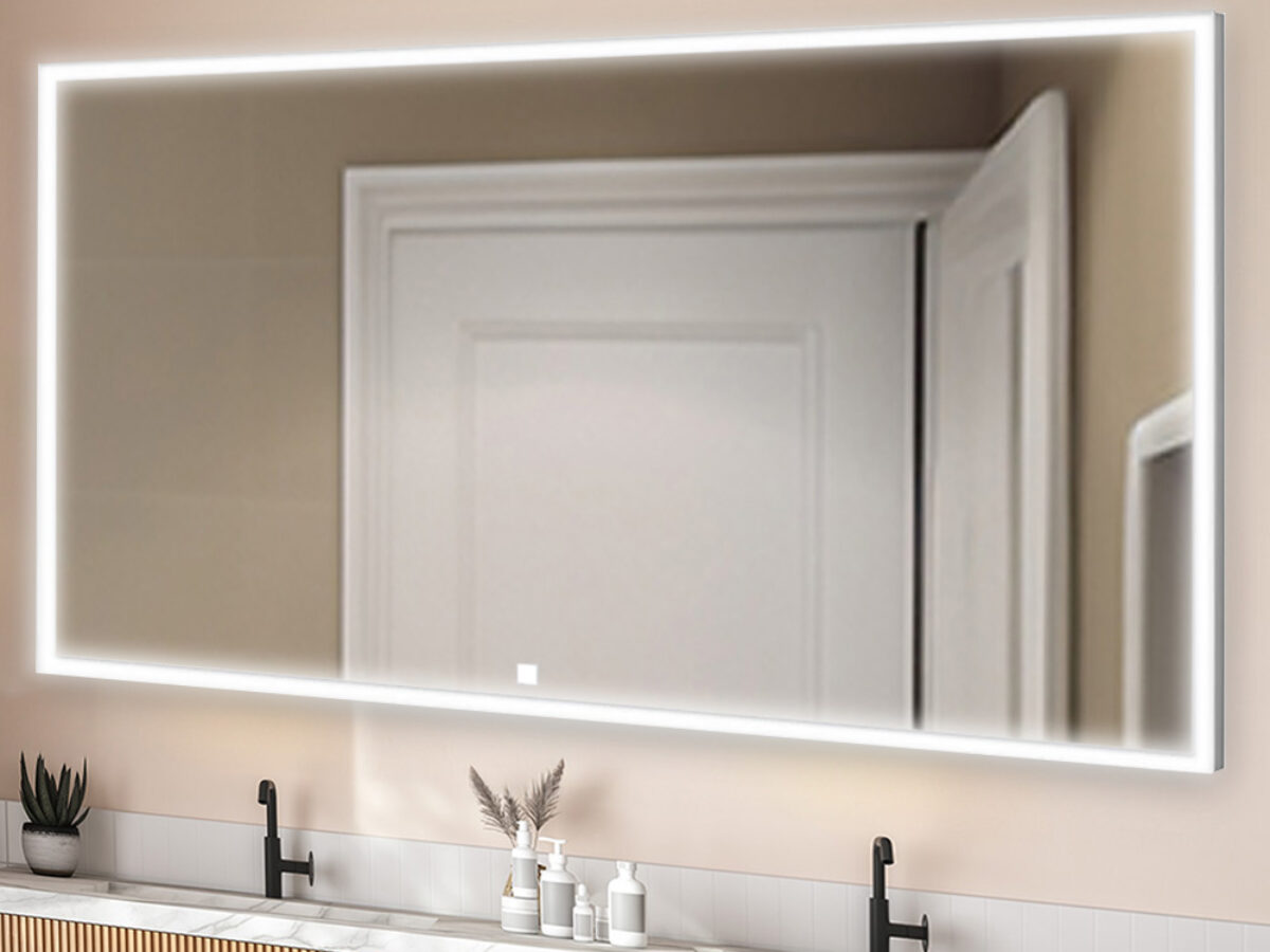 Edge 96x32 LED Lighted Bathroom Mirror by Aquadom