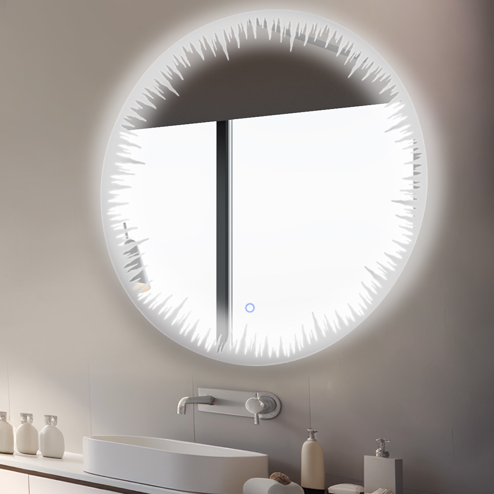 Flame 24 Inches LED Lighted Bathroom Mirror Flame 24 Inches LED Lighted Bathroom Mirror