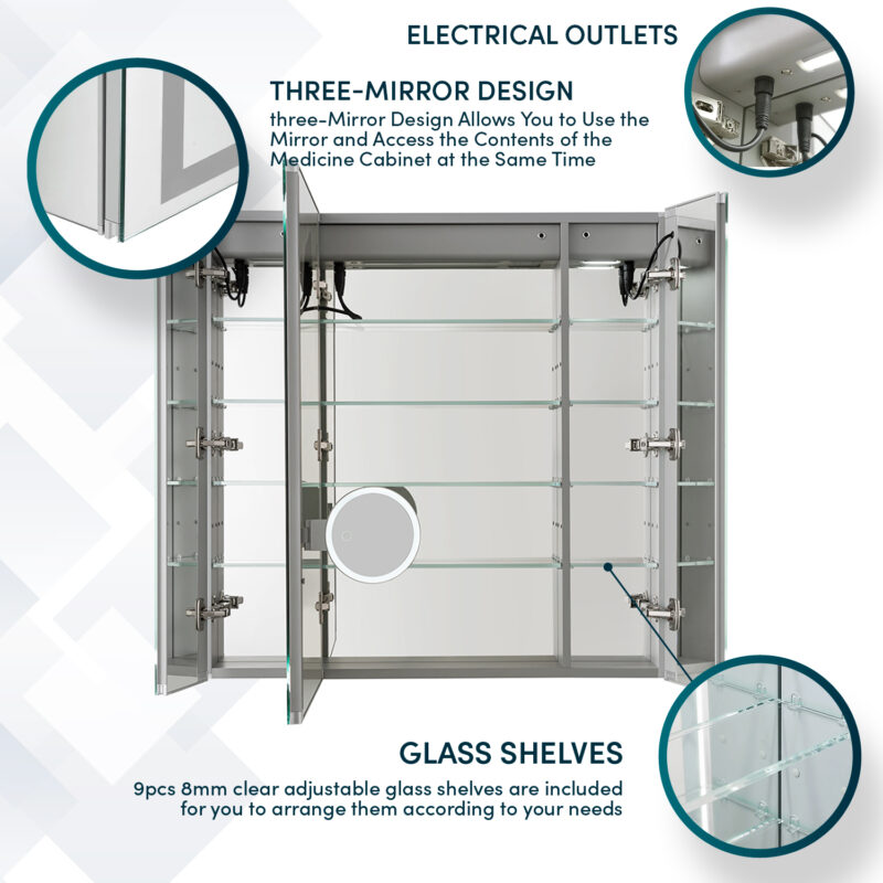 Royale Plus 36х36 LED Triple Door Lighted Medicine Cabinet