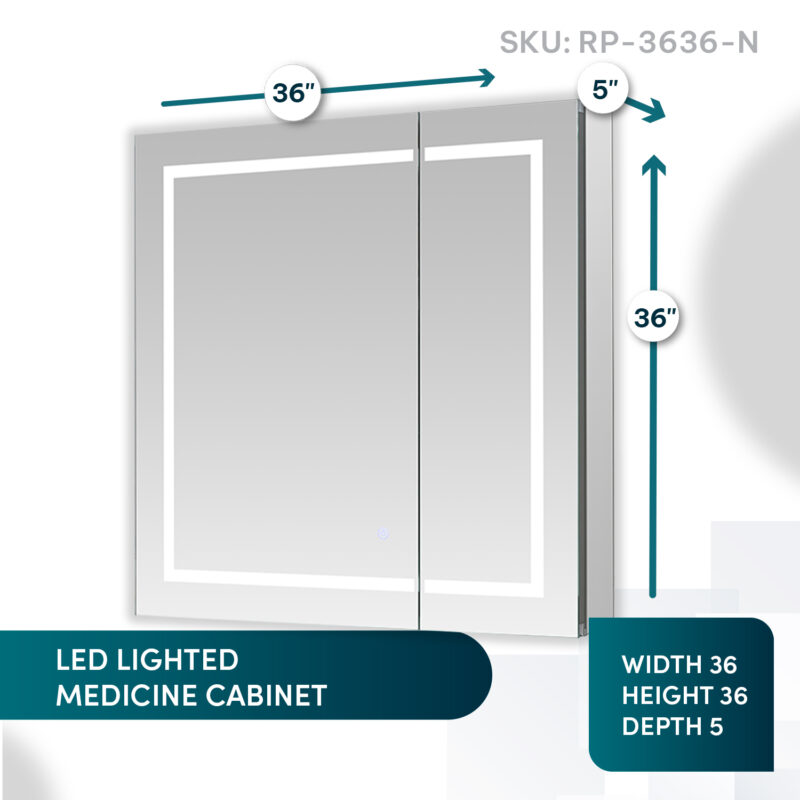 Royale Plus 36x36 LED Lighted Medicine Cabinet