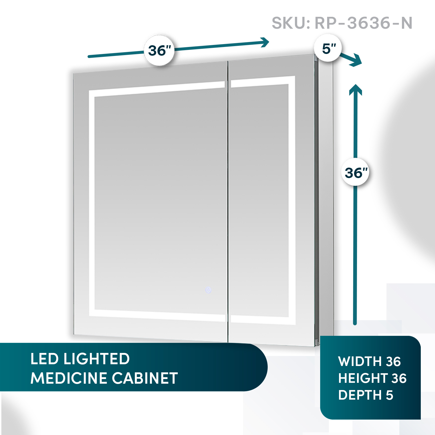 Royale Plus 36x36 LED Lighted Medicine Cabinet Royale Plus 36x36 LED Lighted Medicine Cabinet