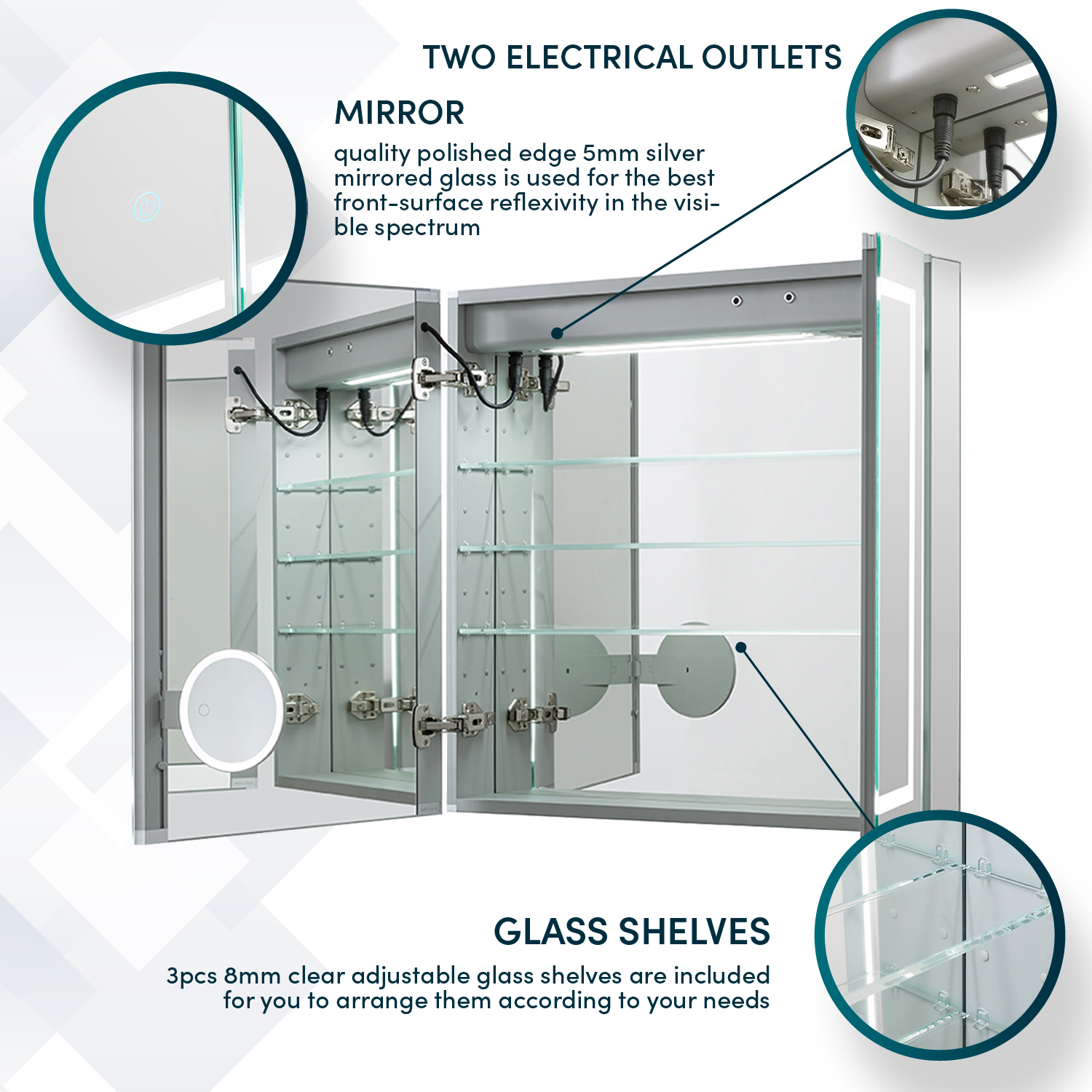 RP3030 LED Medicine Cabinet (2) RP-3030-N LED Cabinet