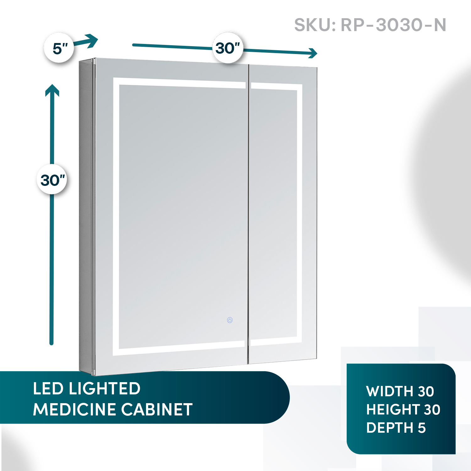 RP3030 LED Medicine Cabinet (4) RP-3030-N LED Cabinet