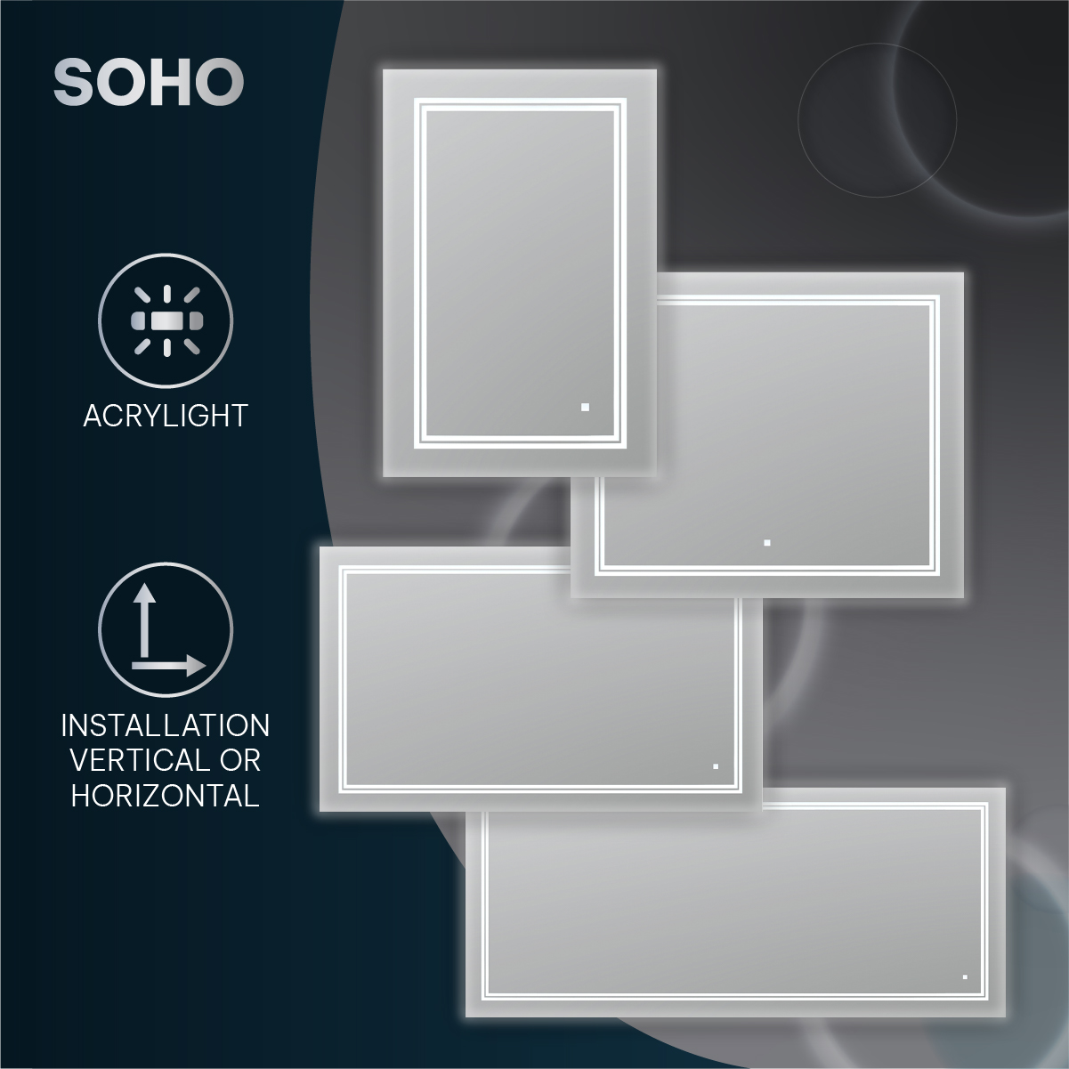 Soho LED Lighted Vanity Mirror With Dimmer And Defogger