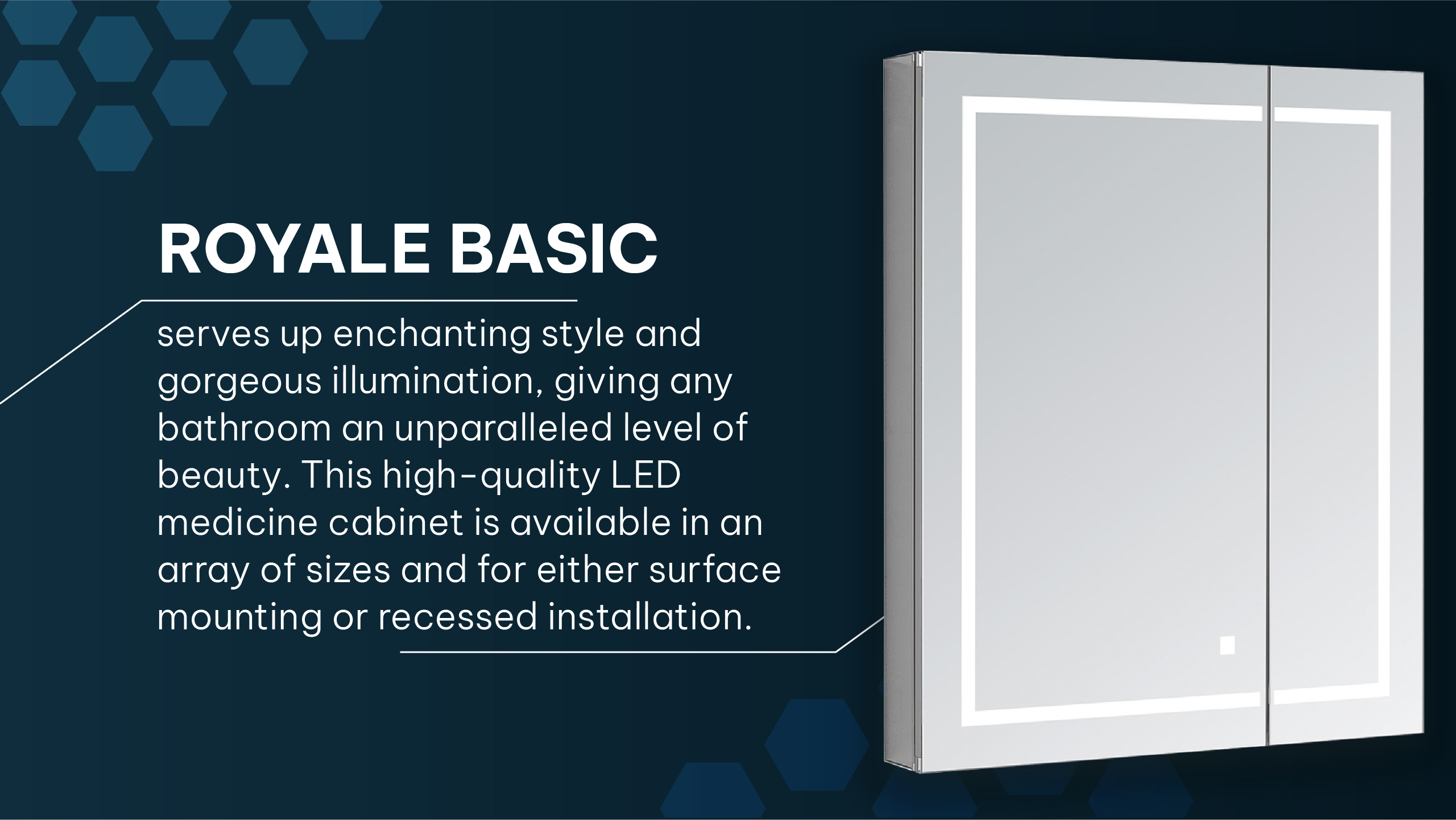 Royale Basic Q LED Medicine Cabinet Collection: Lighted Cabinets With Dimmer And Defogger