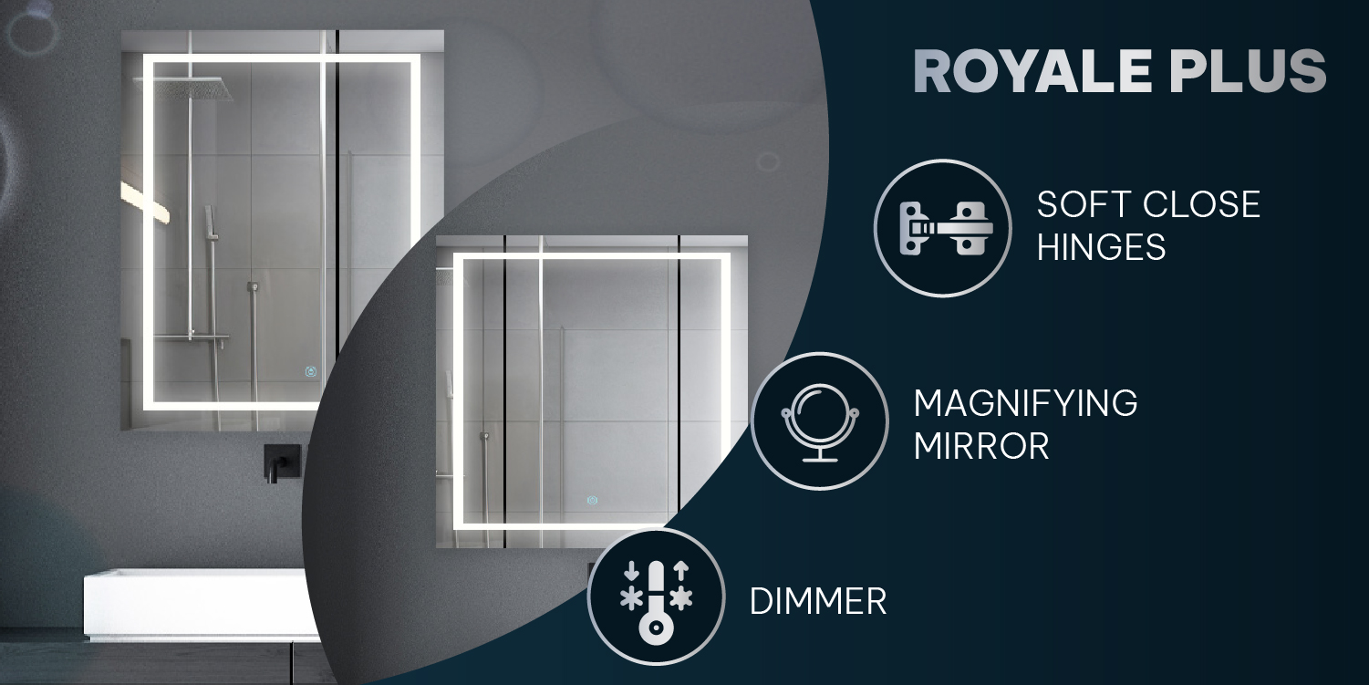 Royale Plus LED Medicine Cabinet Collection With Dimmer And Defogger