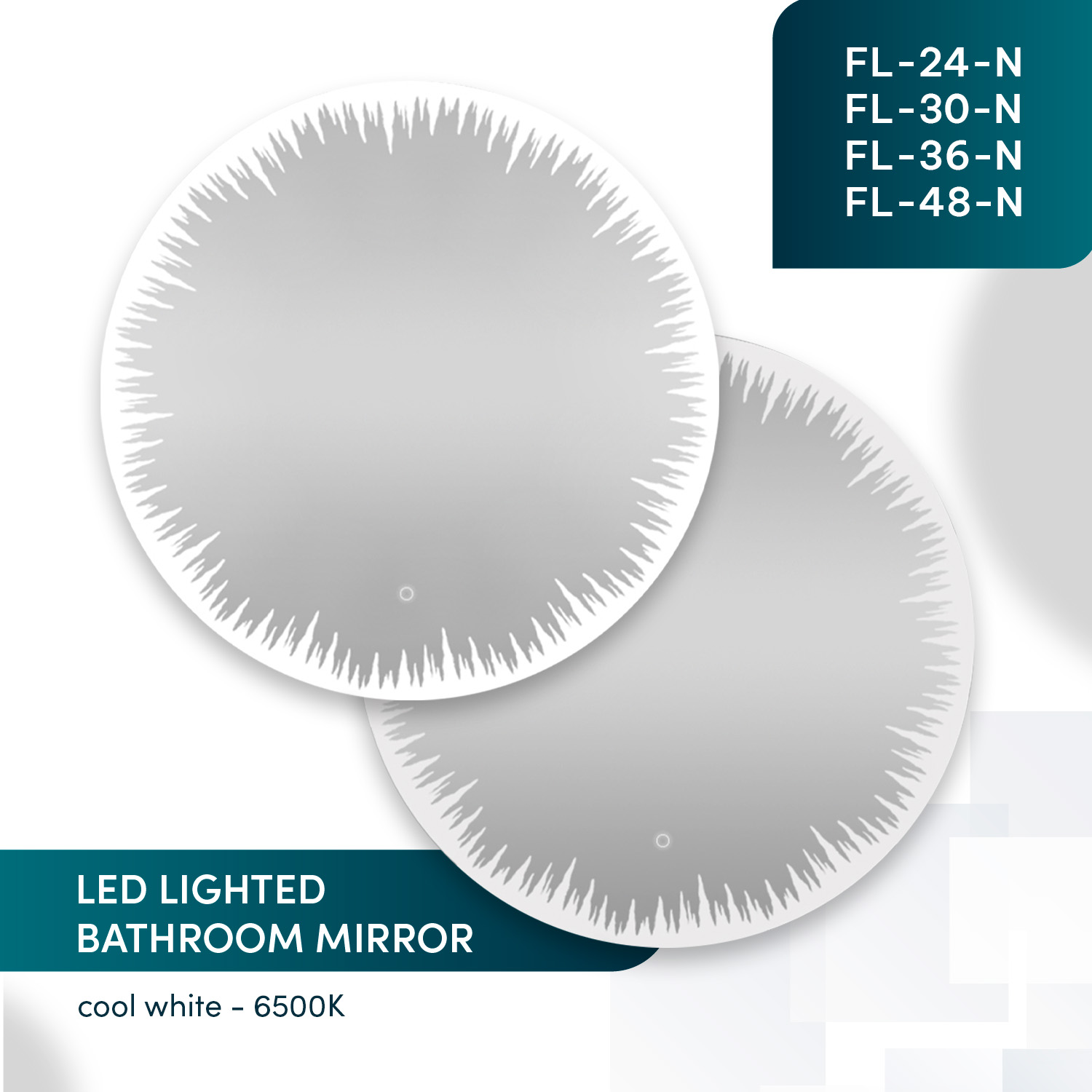 Flame Round LED Vanity Mirror Collection