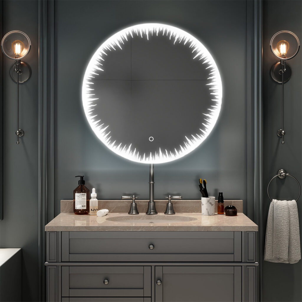 Flame Round LED Vanity Mirror Collection