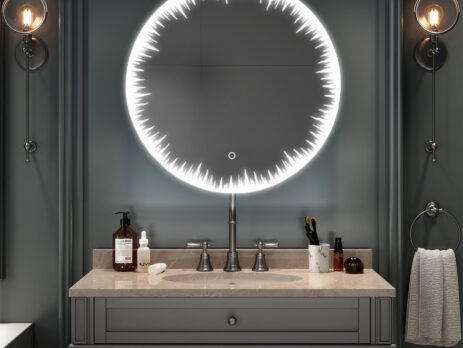 Flame Round LED Vanity Mirror Collection