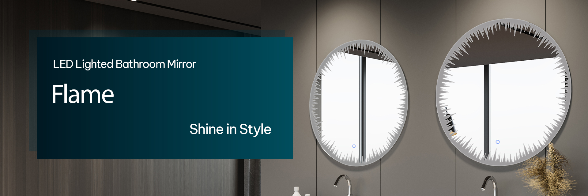 Flame Round LED Vanity Mirror Collection