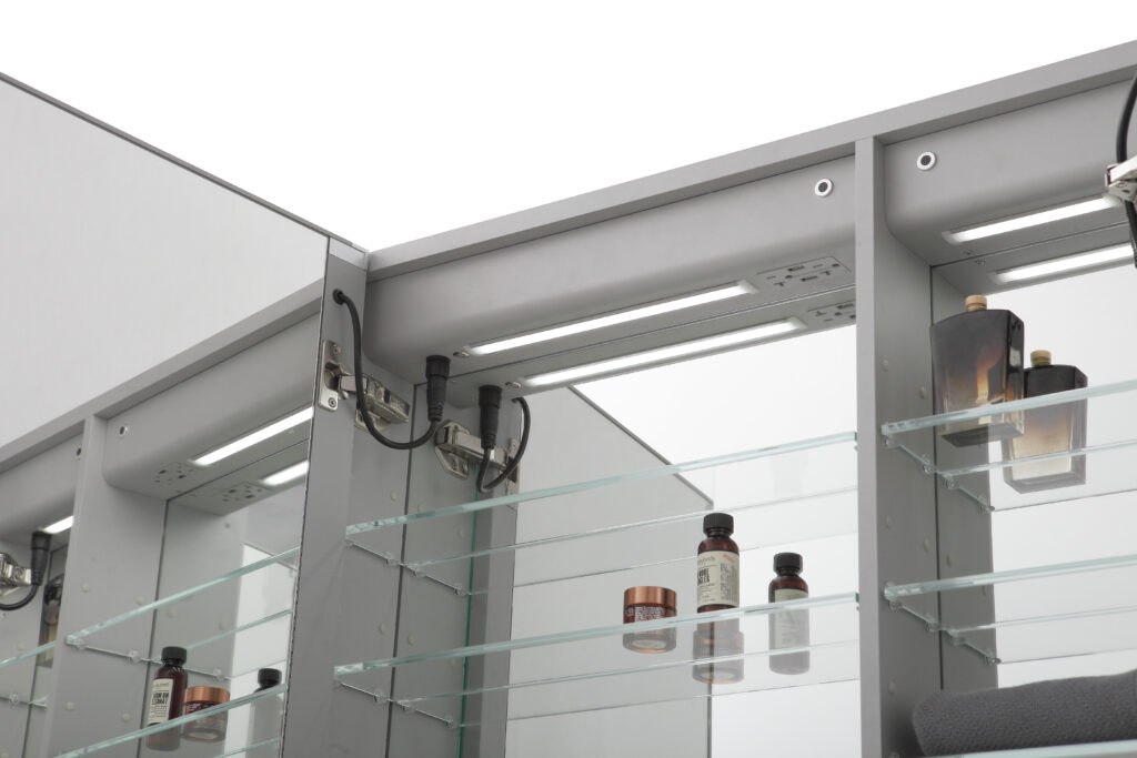 Soft-Close BLUM Hinges On Aquadom LED Cabinets