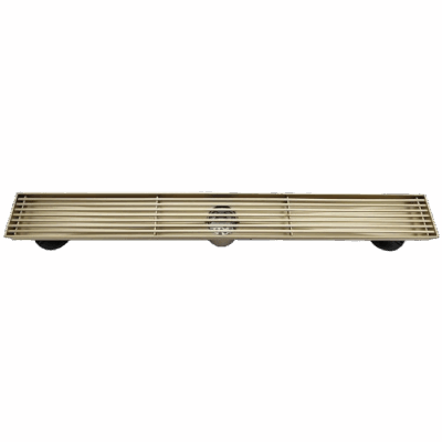 AQUADOM OCEANIC Linear Shower Drain Grid Cover, with hair strainer and adjustment feet, Marine-Grade 316 stainless steel