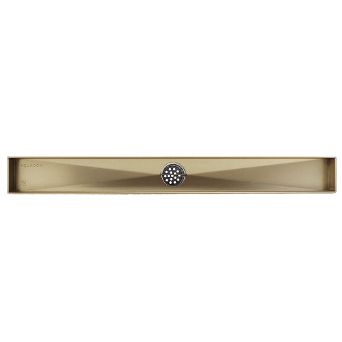 AQUADOM OCEANIC Linear Shower Drain Tile-In, with hair strainer and adjustment feet, Marine-Grade 316 stainless steel