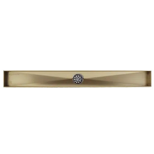 AQUADOM OCEANIC Linear Shower Drain Tile-In, with hair strainer and adjustment feet, Marine-Grade 316 stainless steel