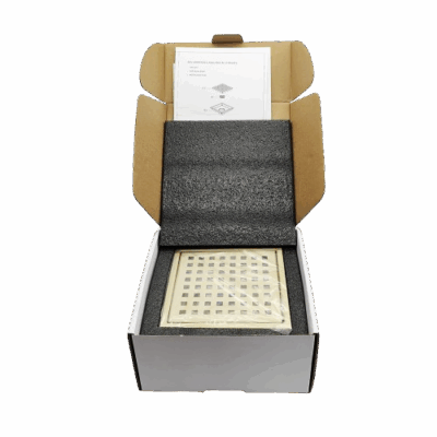 AQUADOM OCEANIC Square Shower Drain Grid Cover, with hair strainer, Marine-Grade 316 stainless steel