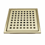 AQUADOM OCEANIC Square Shower Drain Grid Cover, with hair strainer, Marine-Grade 316 stainless steel