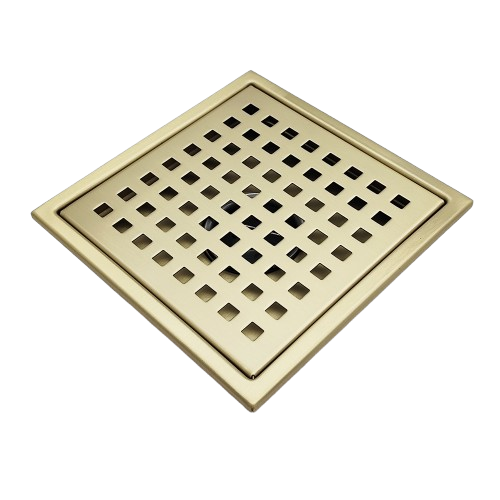 AQUADOM OCEANIC Square Shower Drain Grid Cover, with hair strainer, Marine-Grade 316 stainless steel