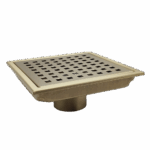 AQUADOM OCEANIC Square Shower Drain Grid Cover, with hair strainer, Marine-Grade 316 stainless steel
