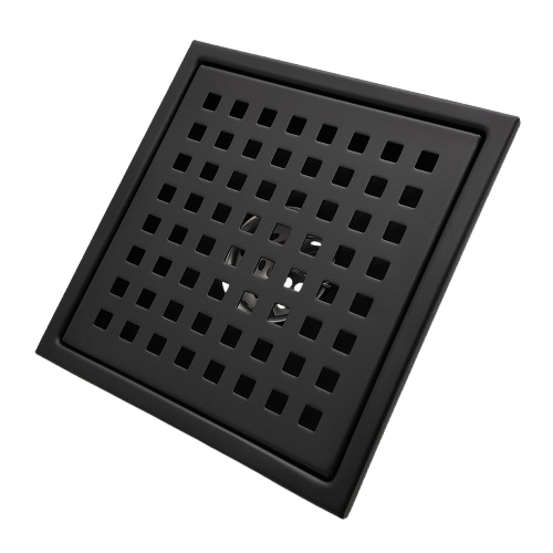 AQUADOM OCEANIC Square Shower Drain Grid Cover, with hair strainer, Marine-Grade 316 stainless steel