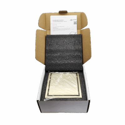 AQUADOM OCEANIC 6"x6" Square Shower Drain Tile-In, with hair strainer, Marine-Grade 316 stainless steel in Brushed Gold
