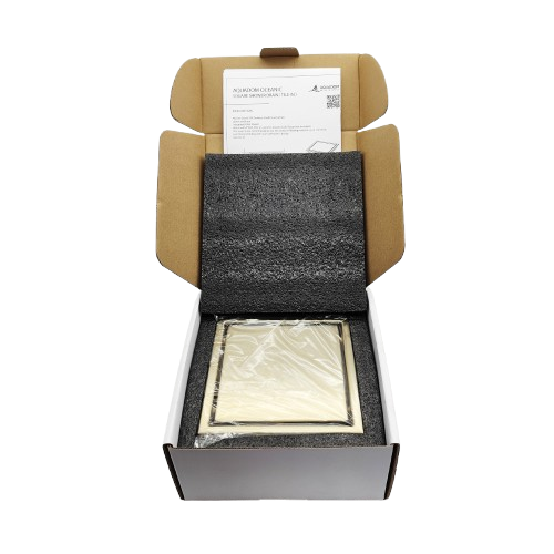 AQUADOM OCEANIC 6"x6" Square Shower Drain Tile-In, with hair strainer, Marine-Grade 316 stainless steel in Brushed Gold
