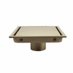 AQUADOM OCEANIC 6"x6" Square Shower Drain Tile-In, with hair strainer, Marine-Grade 316 stainless steel in Brushed Gold