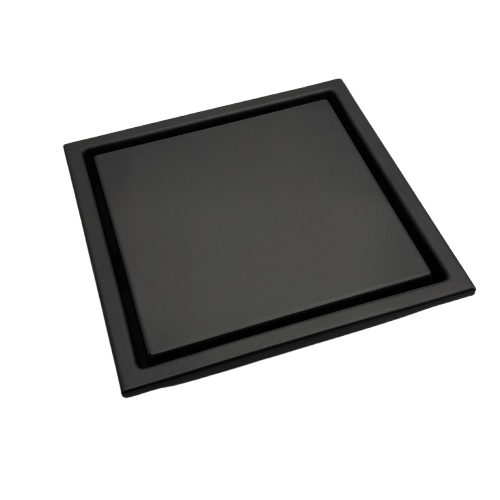 AQUADOM OCEANIC 6"x6" Square Shower Drain Tile-In, with hair strainer, Marine-Grade 316 stainless steel in Brushed Gold