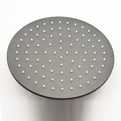 AQUADOM ZEN Three Function Thermostatic Exposed Shower System with Round 10″x1/5″ Rain Shower Head and 3 Functions Hand Shower and Tub Spout in Matte Black