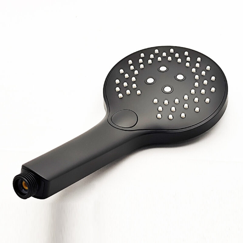 AQUADOM ZEN Three Function Thermostatic Exposed Shower System with Round 10"x1/5" Rain Shower Head and 3 Functions Hand Shower and Tub Spout in Matte Black
