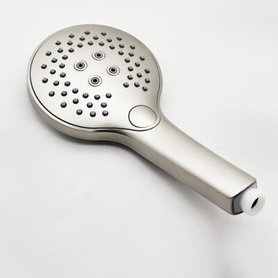 AQUADOM ZEN Three Function Thermostatic Exposed Shower System with Round 10″x1/5″ Rain Shower Head and 3 Functions Hand Shower and Tub Spout in Brushed Nickel