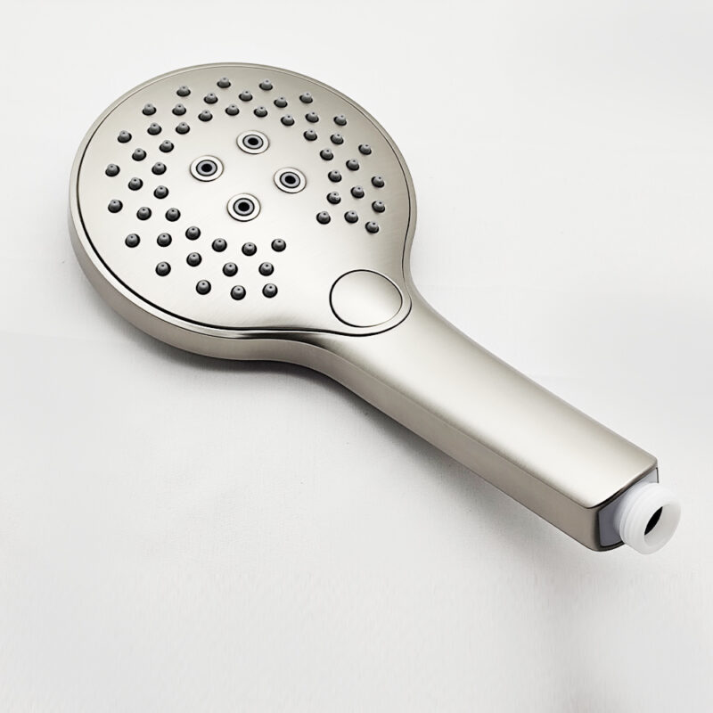 AQUADOM ZEN Three Function Thermostatic Exposed Shower System with Round 10"x1/5" Rain Shower Head and 3 Functions Hand Shower and Tub Spout in Brushed Nickel