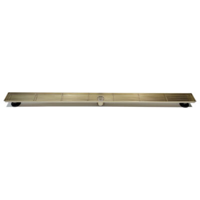 AQUADOM OCEANIC 47" Linear Shower Drain Grid Cover, with hair strainer, Marine-Grade 316 stainless steel in Brushed Gold