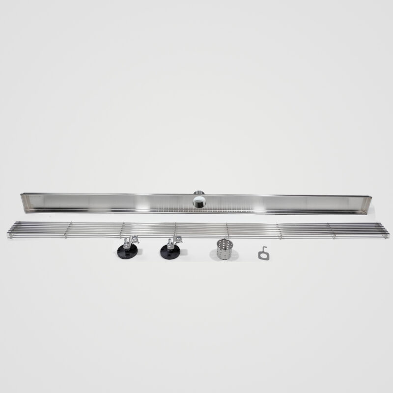AQUADOM OCEANIC 47" Linear Shower Drain Grid Cover, with hair strainer, Marine-Grade 316 stainless steel in Satin