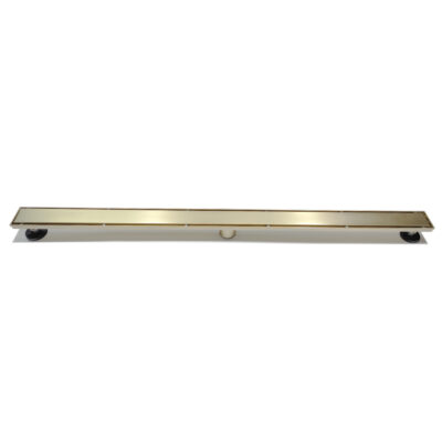 AQUADOM OCEANIC  36" Linear Shower Drain Tile-In, with hair strainer, Marine-Grade 316 stainless steel in Brushed Gold (Copy)