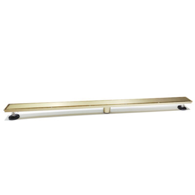 AQUADOM OCEANIC  47" Linear Shower Drain Tile-In, with hair strainer, Marine-Grade 316 stainless steel in Brushed Gold