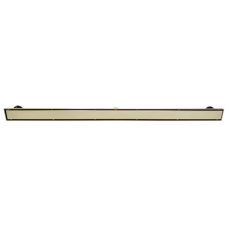 AQUADOM OCEANIC 47" Linear Shower Drain Tile-In, with hair strainer, Marine-Grade 316 stainless steel in Brushed Gold