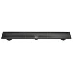 AQUADOM OCEANIC 24" Linear Shower Drain Grid Cover, with hair strainer and adjustment feet, Marine-Grade 316 stainless steel in Matte Black