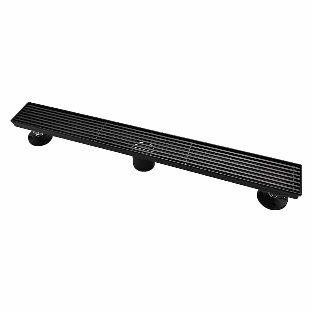 AQUADOM OCEANIC Linear Shower Drain Grid Cover, with hair strainer and adjustment feet, Marine-Grade 316 stainless steel