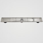 AQUADOM OCEANIC 24" Linear Shower Drain Grid Cover, with hair strainer and adjustment feet, Marine-Grade 316 stainless steel in Satin