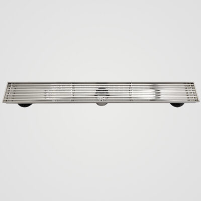 AQUADOM OCEANIC 24" Linear Shower Drain Grid Cover, with hair strainer and adjustment feet, Marine-Grade 316 stainless steel in Satin