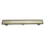 AQUADOM OCEANIC Linear Shower Drain Tile-In, with hair strainer and adjustment feet, Marine-Grade 316 stainless steel