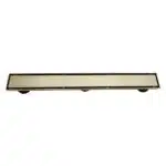 AQUADOM OCEANIC Linear Shower Drain Tile-In, with hair strainer and adjustment feet, Marine-Grade 316 stainless steel