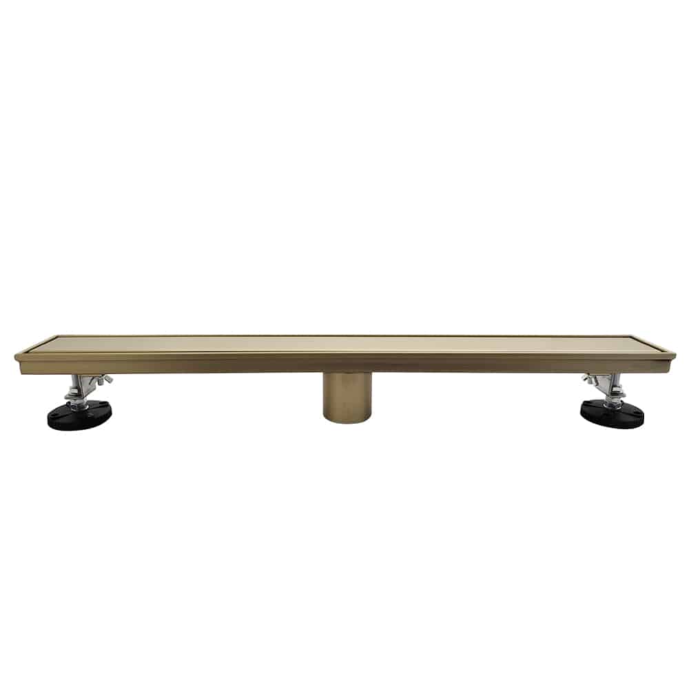 AQUADOM OCEANIC Linear Shower Drain Tile-In, with hair strainer and adjustment feet, Marine-Grade 316 stainless steel