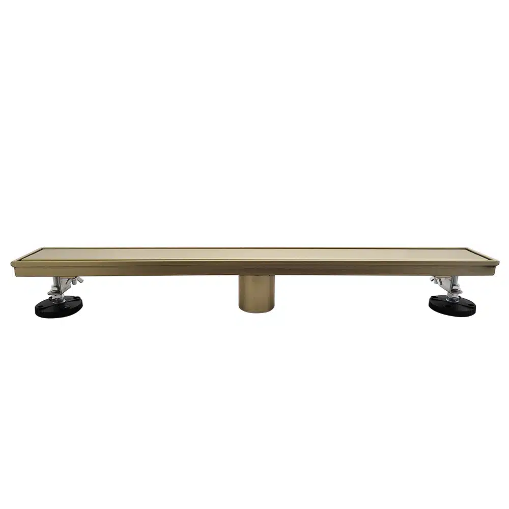 AQUADOM OCEANIC Linear Shower Drain Tile-In, with hair strainer and adjustment feet, Marine-Grade 316 stainless steel AQUADOM OCEANIC Linear Shower Drain Tile-In, with hair strainer and adjustment feet, Marine-Grade 316 stainless steel