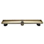 AQUADOM OCEANIC Linear Shower Drain Tile-In, with hair strainer and adjustment feet, Marine-Grade 316 stainless steel