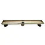 AQUADOM OCEANIC Linear Shower Drain Tile-In, with hair strainer and adjustment feet, Marine-Grade 316 stainless steel