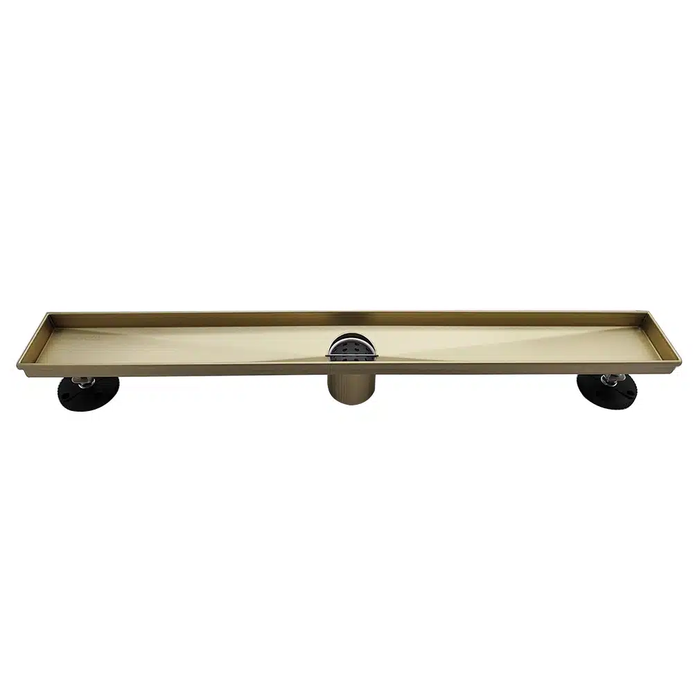 AQUADOM OCEANIC Linear Shower Drain Tile-In, with hair strainer and adjustment feet, Marine-Grade 316 stainless steel AQUADOM OCEANIC Linear Shower Drain Tile-In, with hair strainer and adjustment feet, Marine-Grade 316 stainless steel