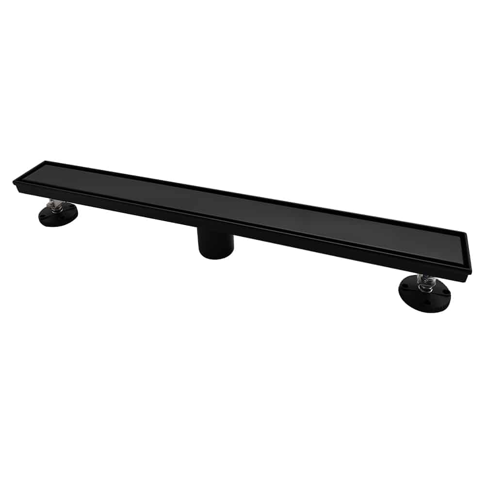 AQUADOM OCEANIC Linear Shower Drain Tile-In, with hair strainer and adjustment feet, Marine-Grade 316 stainless steel