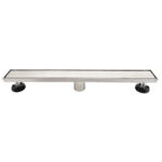 AQUADOM OCEANIC 24" Linear Shower Drain Tile-In, with hair strainer and adjustment feet, Marine-Grade 316 stainless steel in Satin